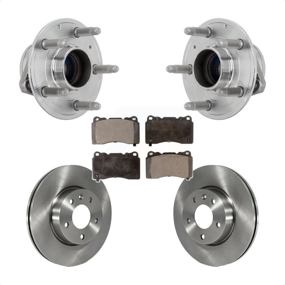Front Hub Bearing Assembly Disc Brake Rotor & Pad Kit For 2019 Cadillac ATS Base with RWD KBB-132367
