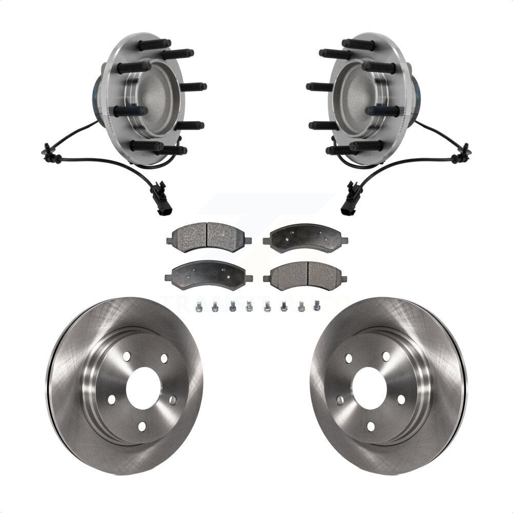 Front Hub Bearing Disc Brake Rotor Pad Kit For 2007-2008 Dodge Ram 1500 With 8 Lug Wheels KBB-132369