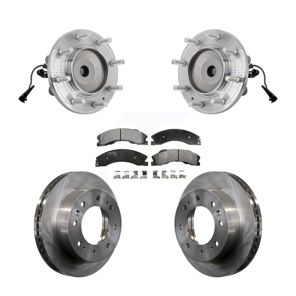 Front Hub Bearing Disc Brake Rotor Pad Kit For GMC Sierra 3500 HD Chevrolet Silverado RWD KBB-132371