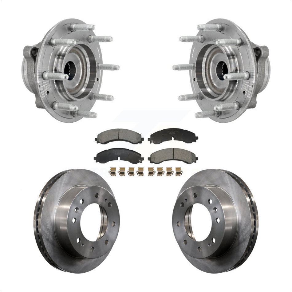 Front Hub Bearing Brake Rotor Pad Kit For GMC Chevrolet Silverado 2500 HD Sierra 3500 4WD KBB-132373