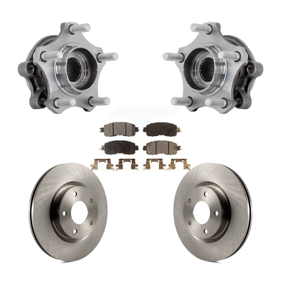 Front Hub Bearing Assembly Disc Brake Rotors And Pads Kit For 2019-2023 Nissan Altima KBB-132374