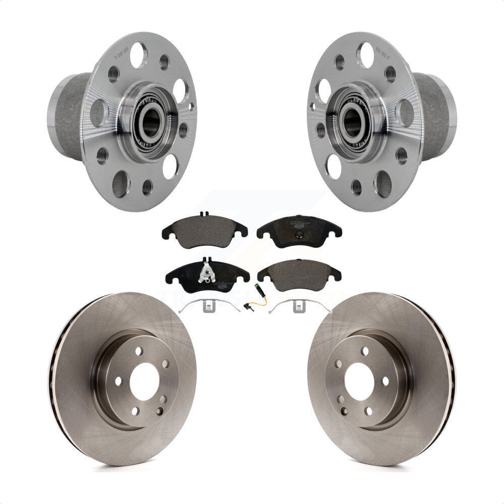 Front Hub Bearing Assembly Brake Rotor & Pads Kit For Mercedes-Benz C300 E350 C350 SLC300 KBB-132375