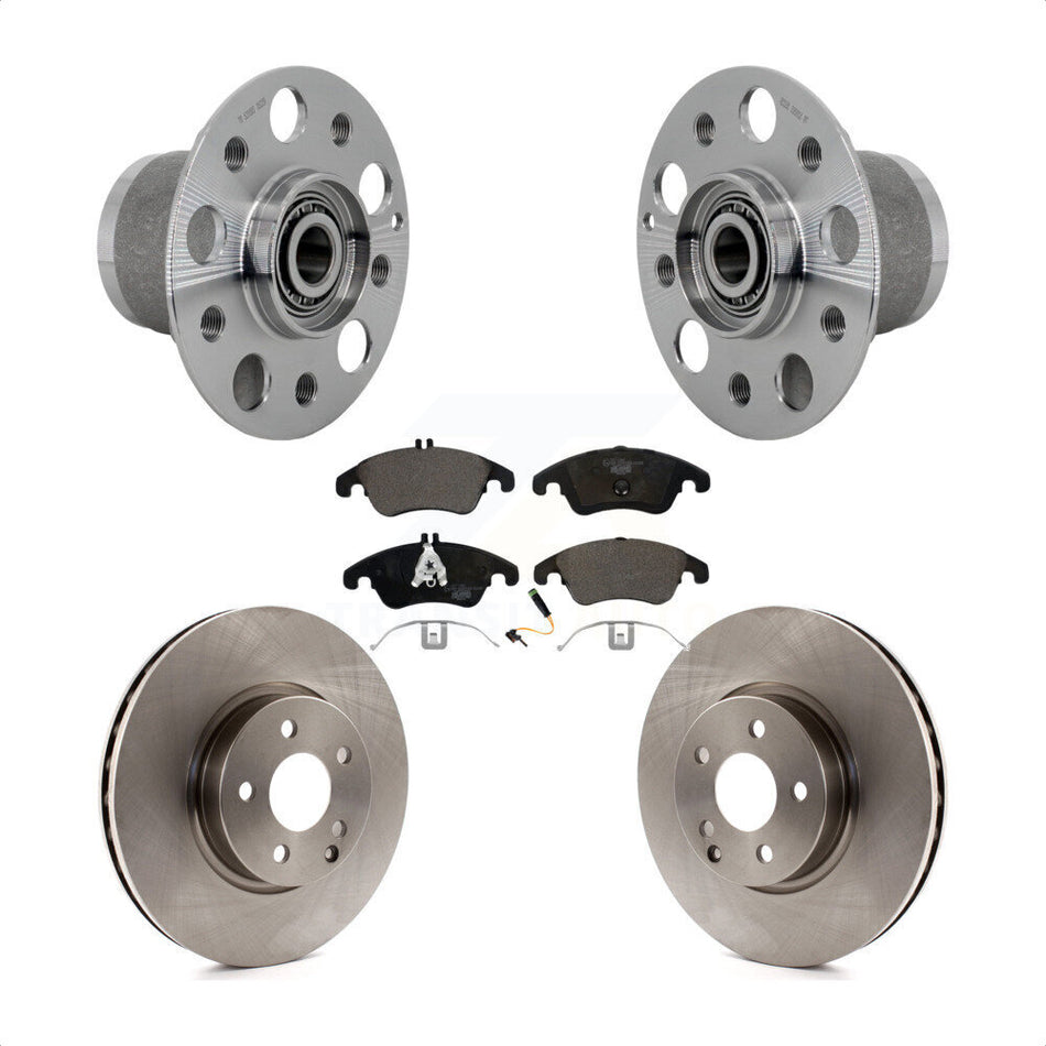 Front Hub Bearing Assembly Brake Rotor & Pads Kit For Mercedes-Benz C300 E350 C350 SLC300 KBB-132375