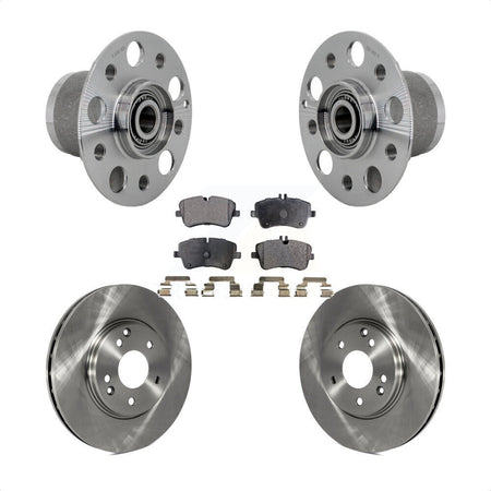 Front Hub Bearing Brake Rotor Pads Kit For 06-07 Mercedes-Benz C350 Without Sport Package KBB-132376