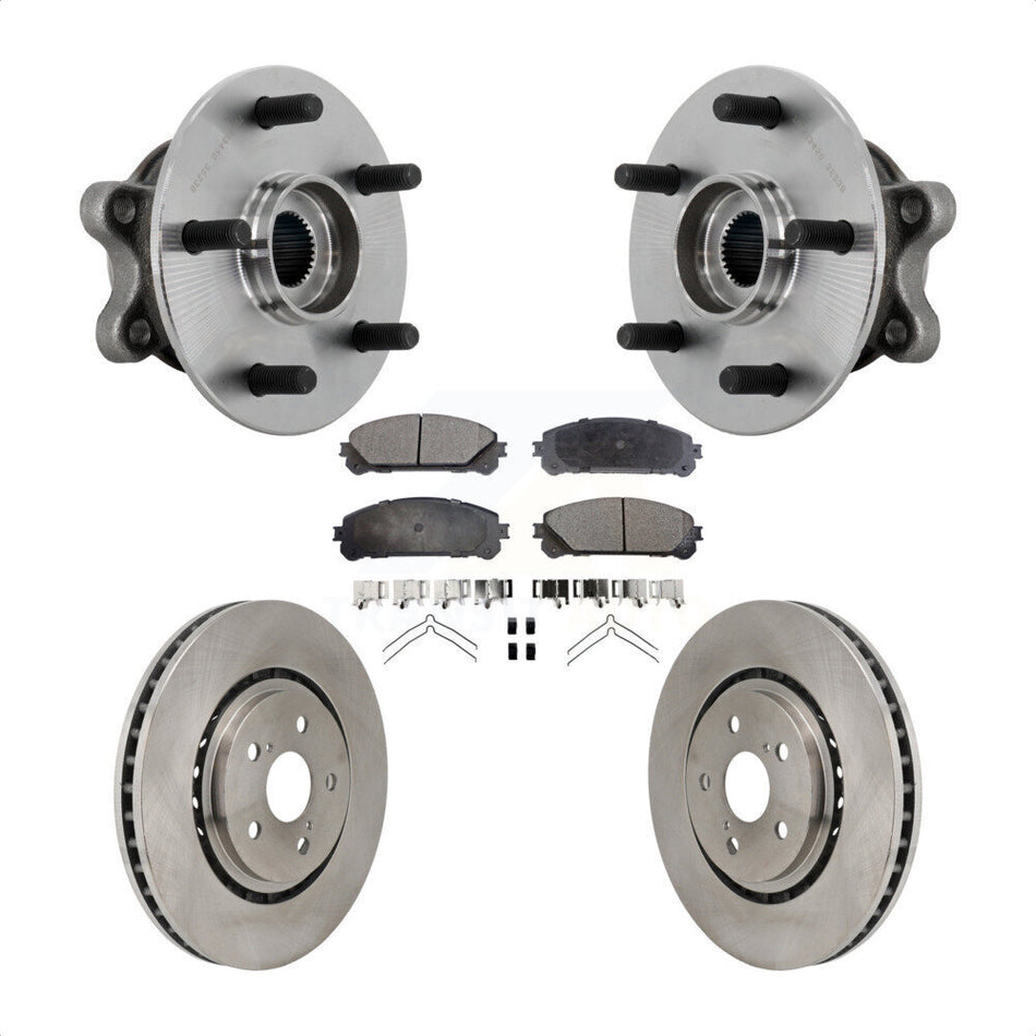 Front Hub Bearing Assembly Disc Brake Rotors And Pads Kit For 2021-2023 Toyota Sienna KBB-132379