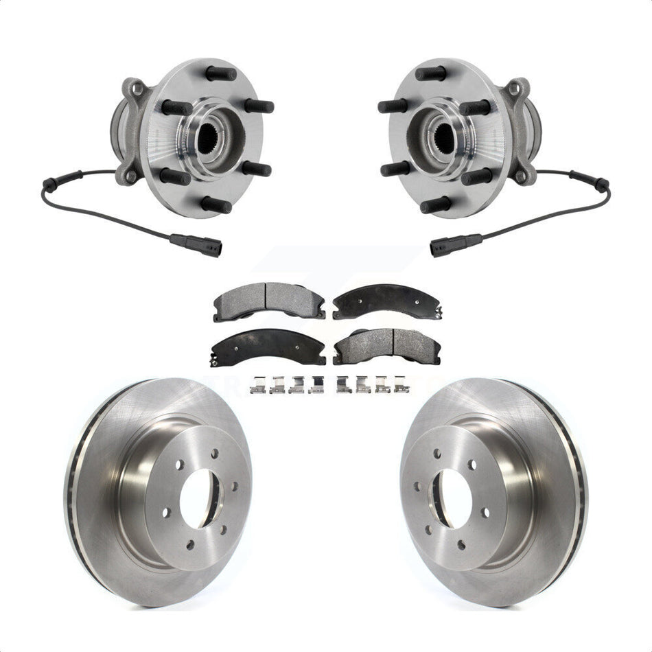 Front Hub Bearing Assembly Disc Brake Rotors And Ceramic Pads Kit For Nissan TITAN XD KBB-132380