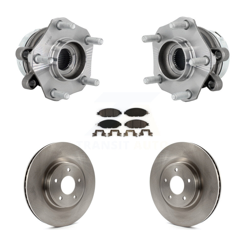 Front Hub Bearing Assembly Disc Brake Rotors And Ceramic Pads Kit For Nissan Murano KBB-132382