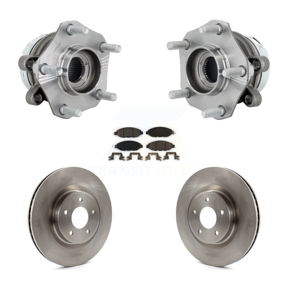Front Hub Bearing Assembly Disc Brake Rotors And Ceramic Pads Kit For Nissan Murano KBB-132382