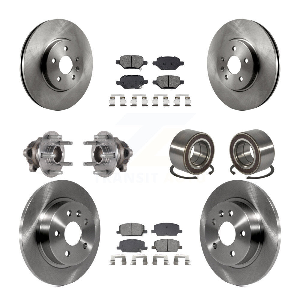 Front Rear Hub Bearing Brake Rotor And Pad Kit (10Pc) For Buick Encore Chevrolet Trax FWD KBB-132389