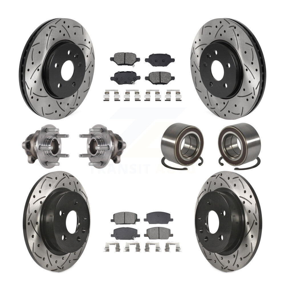 Front Rear Hub Bearing Coated Brake Rotor Pads Kit (10Pc) For Buick Encore Chevrolet Trax KBB-132402