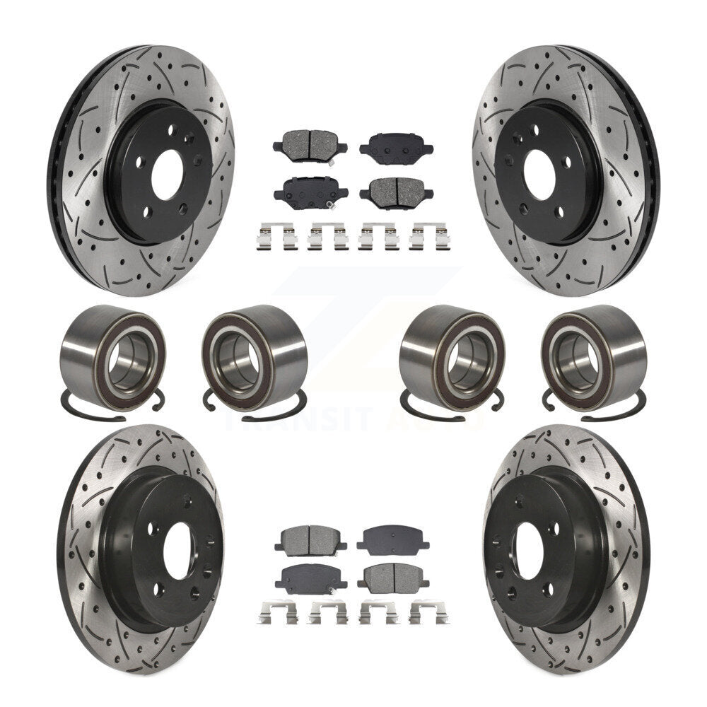 Front Rear Bearing Coated Brake Rotor Pads Kit (10Pc) For Buick Encore Chevrolet Trax AWD KBB-132406