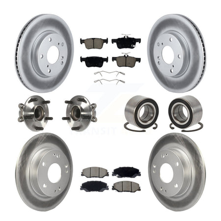 Front Rear Hub Bearing Coated Disc Brake Rotor Pad Kit (10Pc) For 2019-2022 Honda Insight KBB-132410