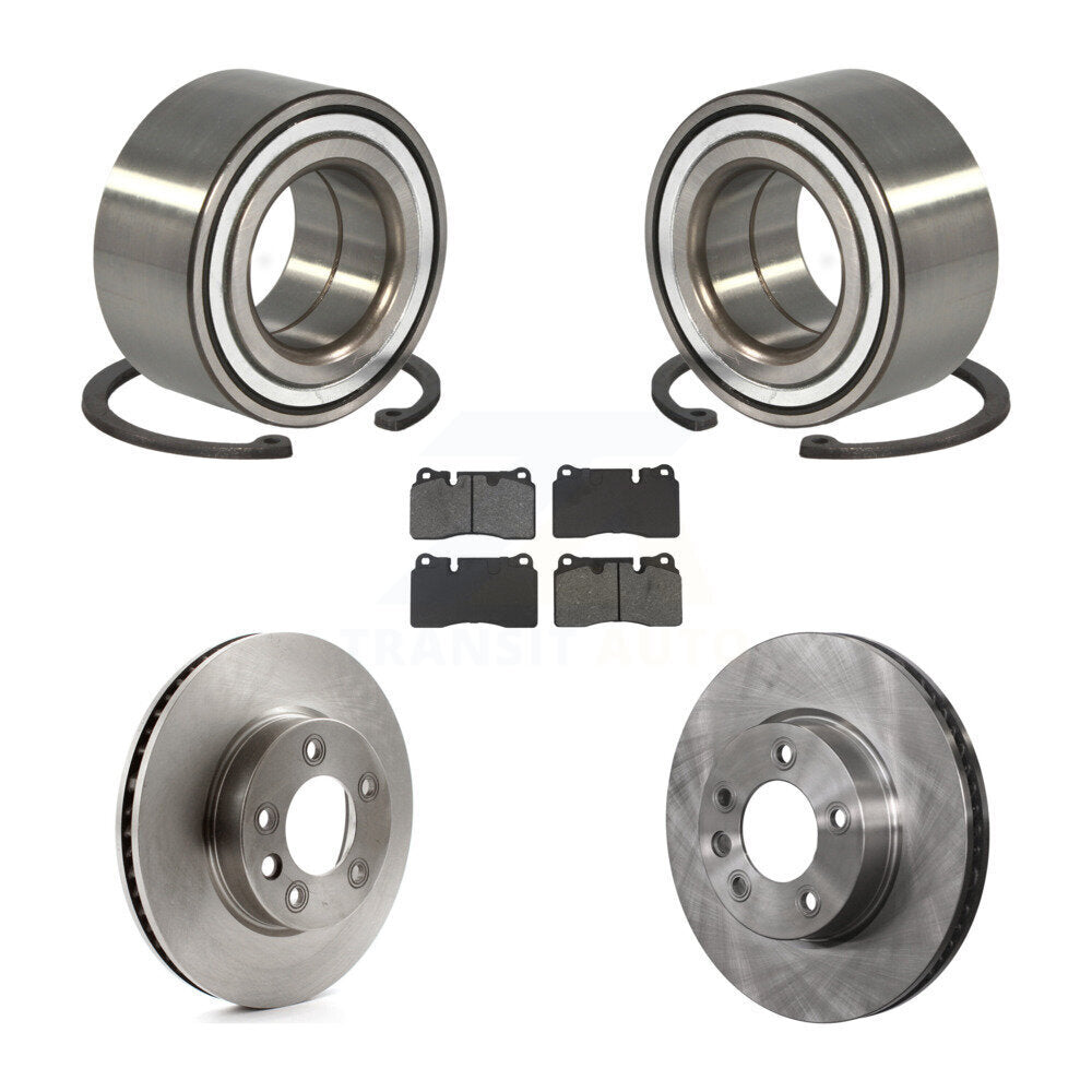Front Wheel Bearing Disc Brake Rotors And Semi-Metallic Pads Kit For Volkswagen Touareg KBB-132427