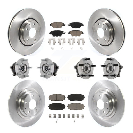 Front Rear Hub Bearing Disc Brake Rotors And Pads Kit (10Pc) For 2016-2023 Mazda CX-9 AWD KBB-132435