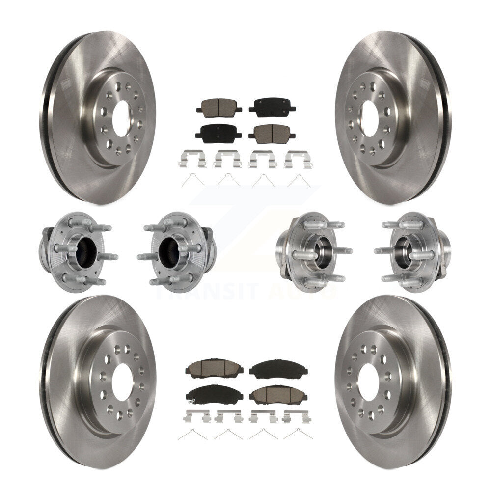 Front Rear Hub Bearing Brake Rotor Pad Kit (10Pc) For Chevrolet Traverse GMC Acadia Buick KBB-132436