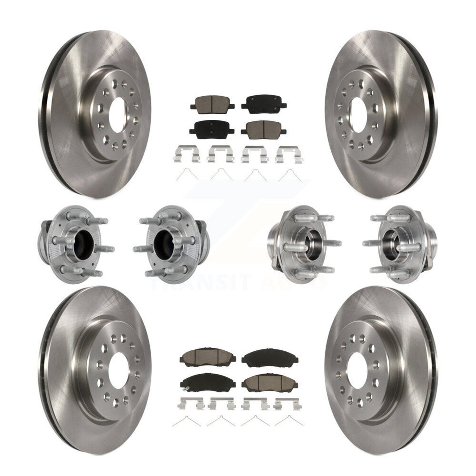 Front Rear Hub Bearing Brake Rotor Pad Kit (10Pc) For Chevrolet Traverse GMC Acadia Buick KBB-132436