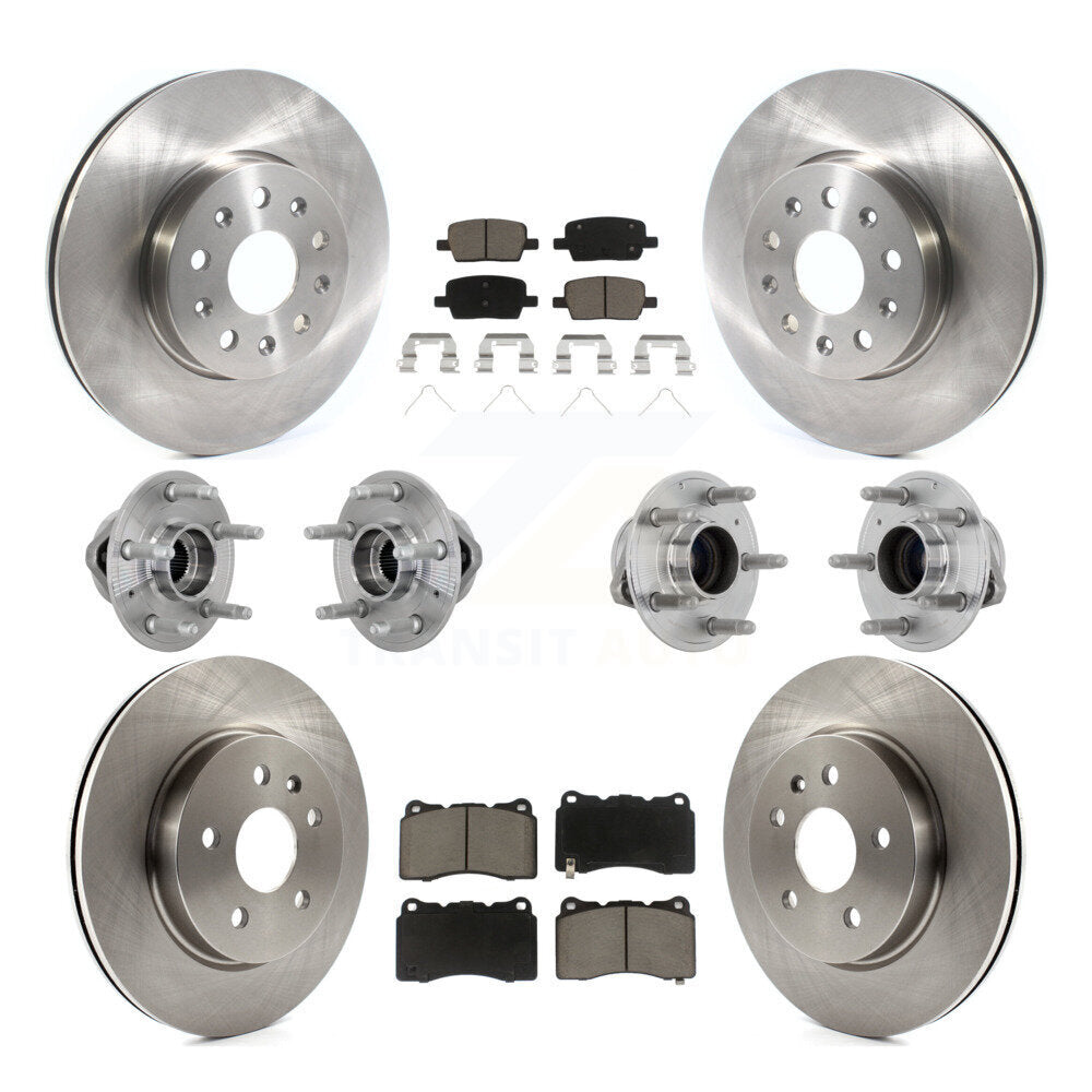 Front Rear Hub Bearing Disc Brake Rotor Pads Kit (10Pc) For Chevrolet Camaro Cadillac CT6 KBB-132448