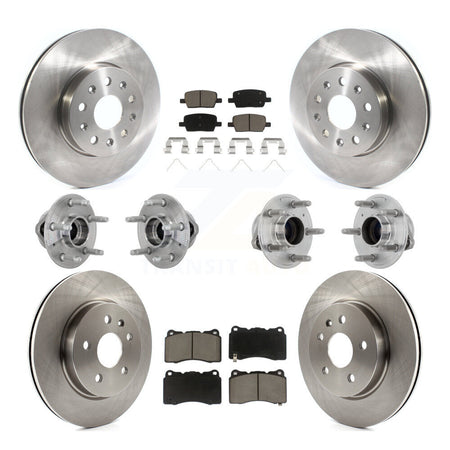 Front Rear Hub Bearing Disc Brake Rotor Pads Kit (10Pc) For Chevrolet Camaro Cadillac CT6 KBB-132448
