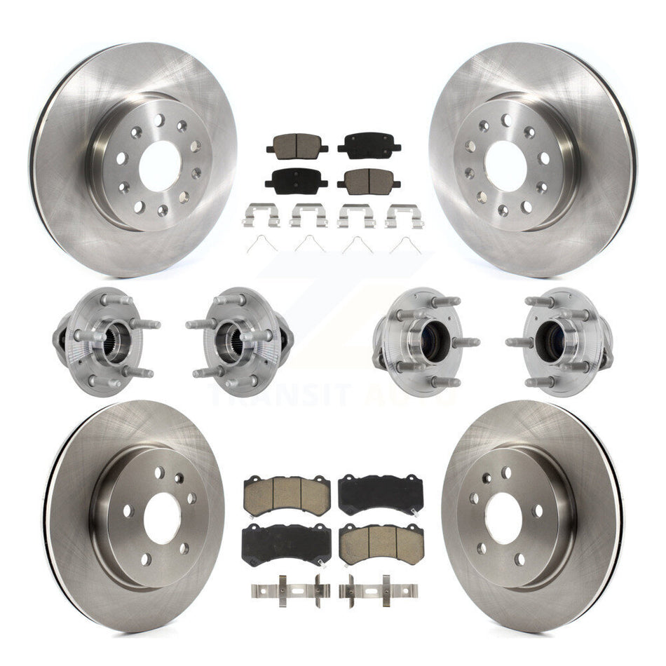 Front Rear Hub Bearings Disc Brake Rotors And Pads Kit (10Pc) For Chevrolet Camaro LT LS KBB-132449
