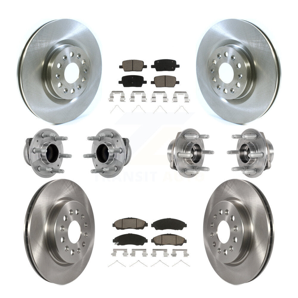 Front Rear Hub Bearing Brake Rotor Pads Kit (10Pc) For Cadillac XT5 Buick Enclave XT6 FWD KBB-132450
