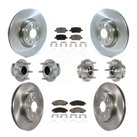 Front Rear Hub Bearing Brake Rotor Pads Kit (10Pc) For Cadillac XT5 Buick Enclave XT6 FWD KBB-132450