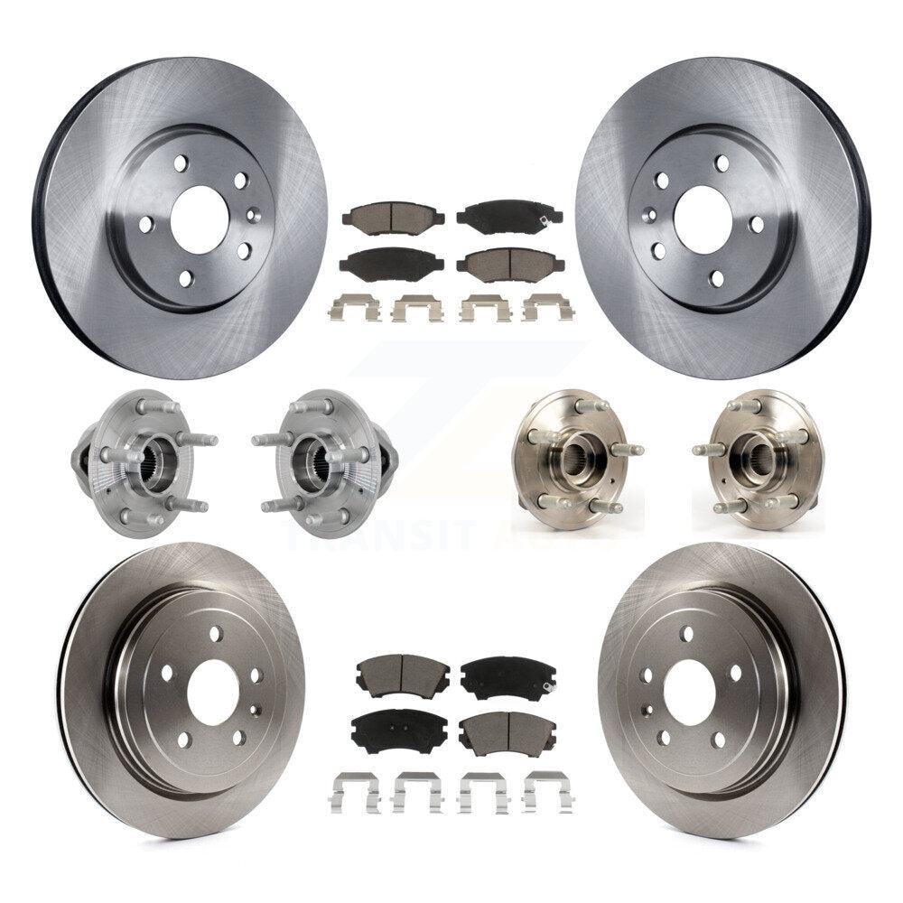 Front Rear Hub Bearing Disc Brake Rotors And Ceramic Pads Kit (10Pc) For Chevrolet Camaro KBB-132453