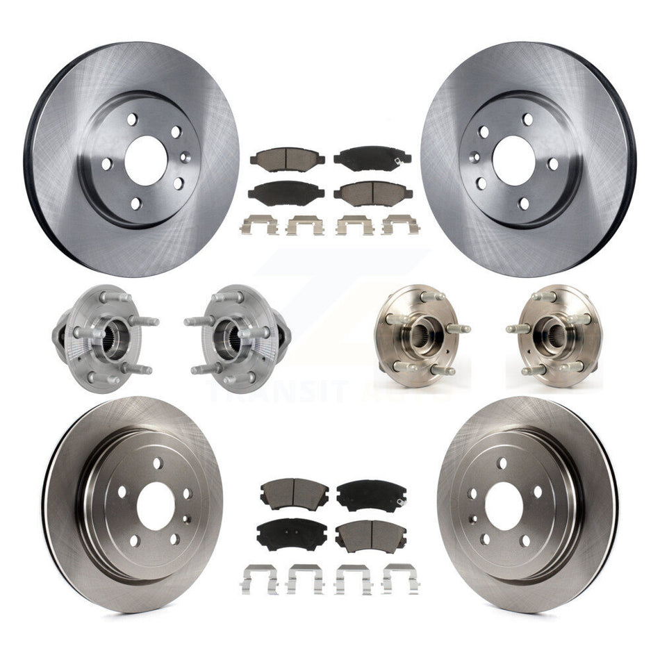 Front Rear Hub Bearing Disc Brake Rotors And Ceramic Pads Kit (10Pc) For Chevrolet Camaro KBB-132453