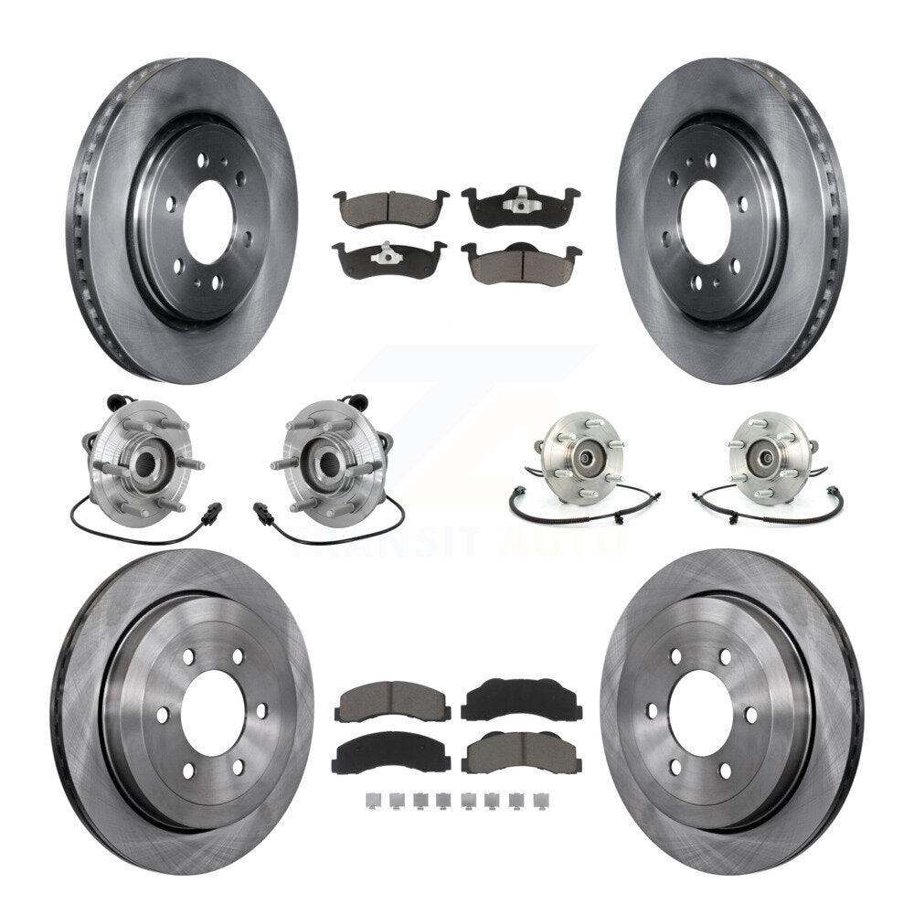 Front Rear Hub Bearing Brake Rotor & Pad Kit (10Pc) For Ford Expedition Lincoln Navigator KBB-132457