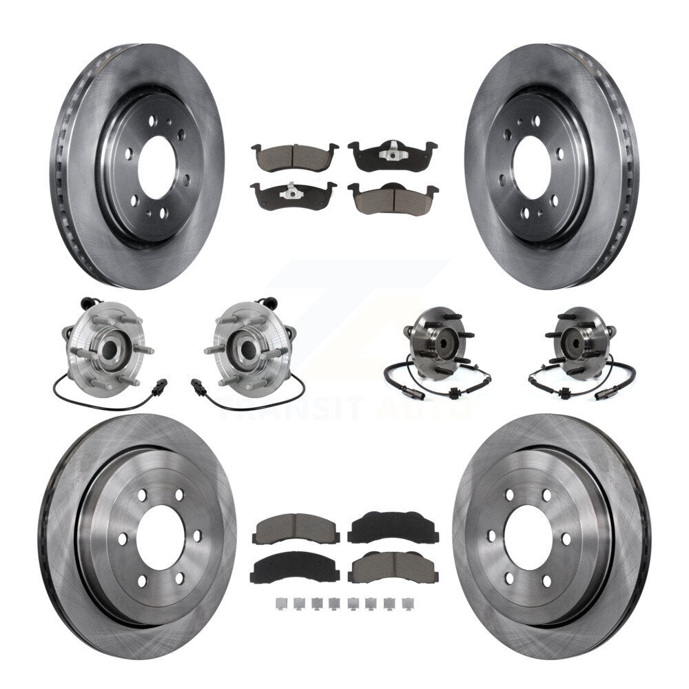 Front Rear Hub Bearing Brake Rotor & Pad Kit (10Pc) For Ford Expedition Lincoln Navigator KBB-132458