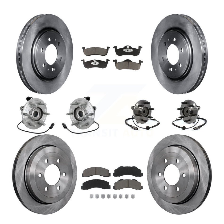 Front Rear Hub Bearing Brake Rotor & Pad Kit (10Pc) For Ford Expedition Lincoln Navigator KBB-132458