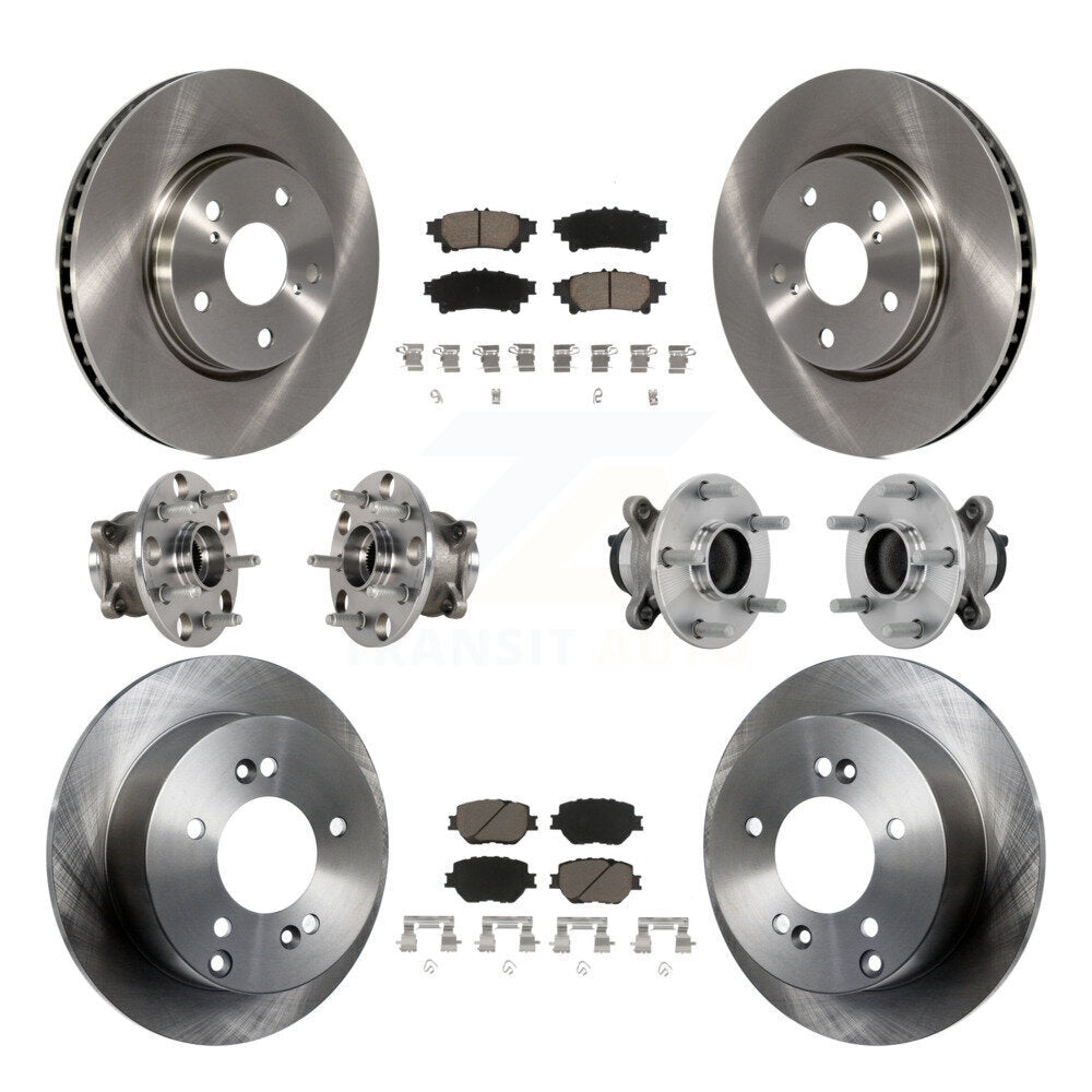 Front Rear Hub Bearing Brake Rotor Pad Kit (10Pc) For Lexus IS250 Without F Sport Package KBB-132459
