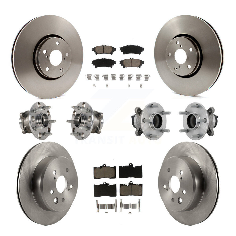 Front Rear Hub Bearing Disc Brake Rotors And Pads Kit (10Pc) For Lexus IS350 IS300 IS200t KBB-132463