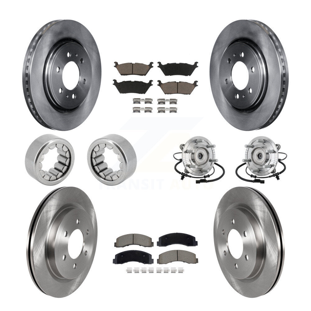 Front Rear Hub Bearing Brake Rotor & Pads Shoe Kit (10Pc) For 2018-2020 Ford F-150 Raptor KBB-132470
