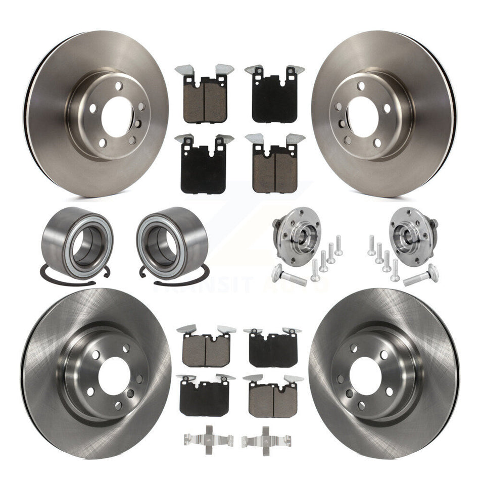 Front Rear Hub Bearings Disc Brake Rotors And Pads Shoes Kit (10Pc) For BMW M240i xDrive KBB-132483