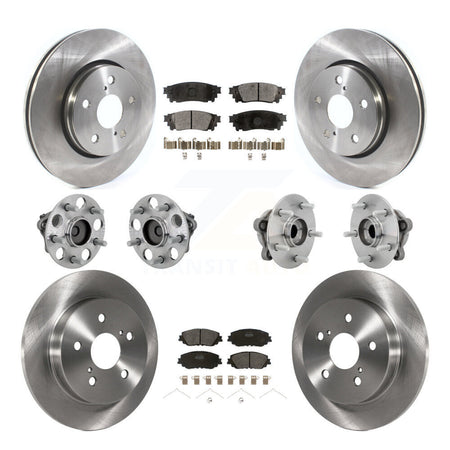 Front Rear Hub Bearing Disc Brake Rotor And Semi-Metallic Pads Kit (10Pc) For Toyota C-HR KBB-132484