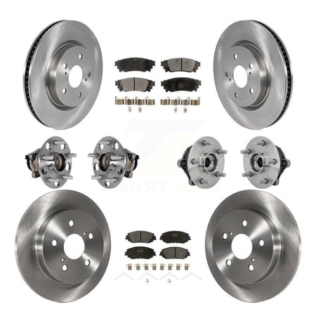 Front Rear Hub Bearing Brake Rotor And Pad Kit (10Pc) For Toyota RAV4 FWD with GAS engine KBB-132487