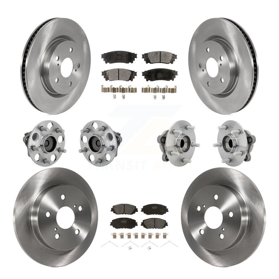 Front Rear Hub Bearing Disc Brake Rotor And Semi-Metallic Pads Kit (10Pc) For Toyota C-HR KBB-132492