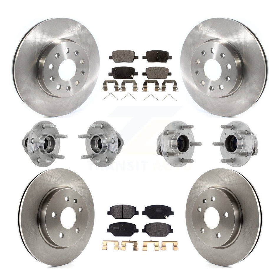 Front Rear Hub Bearing Assembly Disc Brake Rotor And Pads Kit (10Pc) For Chevrolet Camaro KBB-132501