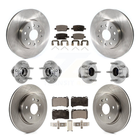 Front Rear Hub Bearing Disc Brake Rotor Pads Kit (10Pc) For Chevrolet Camaro Cadillac CT6 KBB-132502