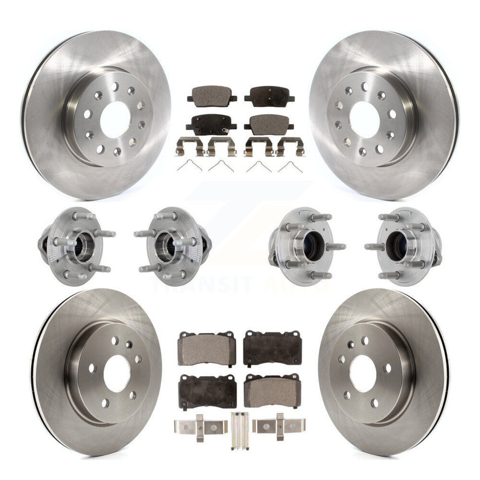 Front Rear Hub Bearing Disc Brake Rotor Pads Kit (10Pc) For Chevrolet Camaro Cadillac CT6 KBB-132502
