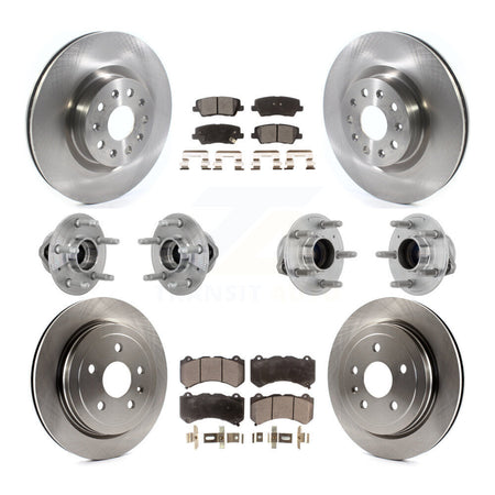 Front Rear Hub Bearing Disc Brake Rotor And Semi-Metallic Pad Kit (10Pc) For Cadillac CTS KBB-132506