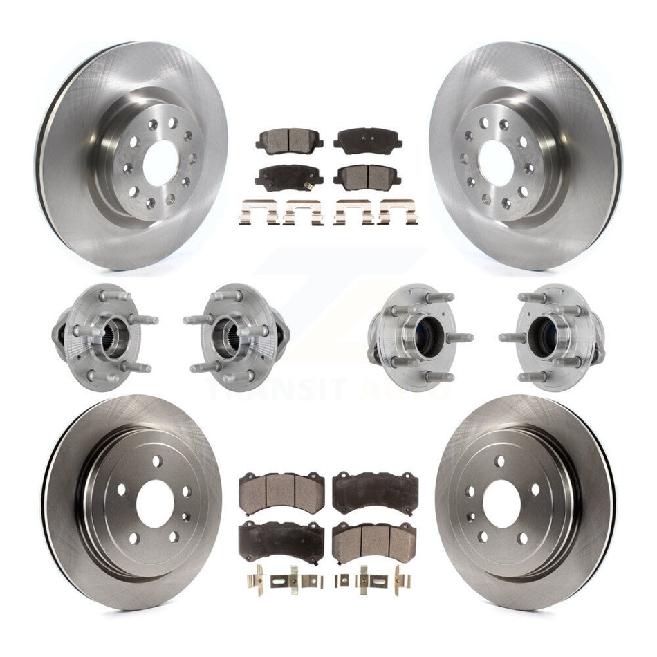 Front Rear Hub Bearing Disc Brake Rotor And Semi-Metallic Pad Kit (10Pc) For Cadillac CTS KBB-132506
