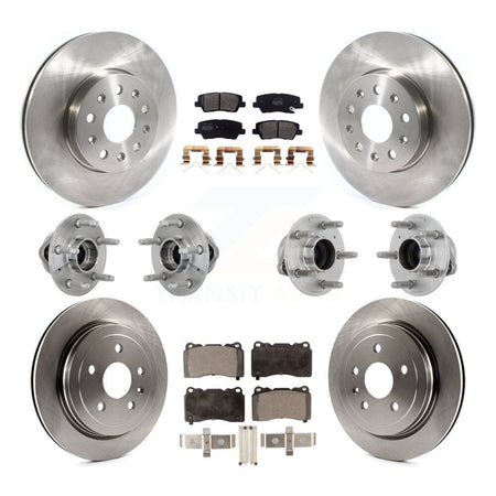 Front Rear Hub Bearing Disc Brake Rotor And Semi-Metallic Pad Kit (10Pc) For Cadillac CTS KBB-132510