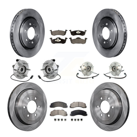 Front Rear Hub Bearing Brake Rotor & Pad Kit (10Pc) For Ford Expedition Lincoln Navigator KBB-132523