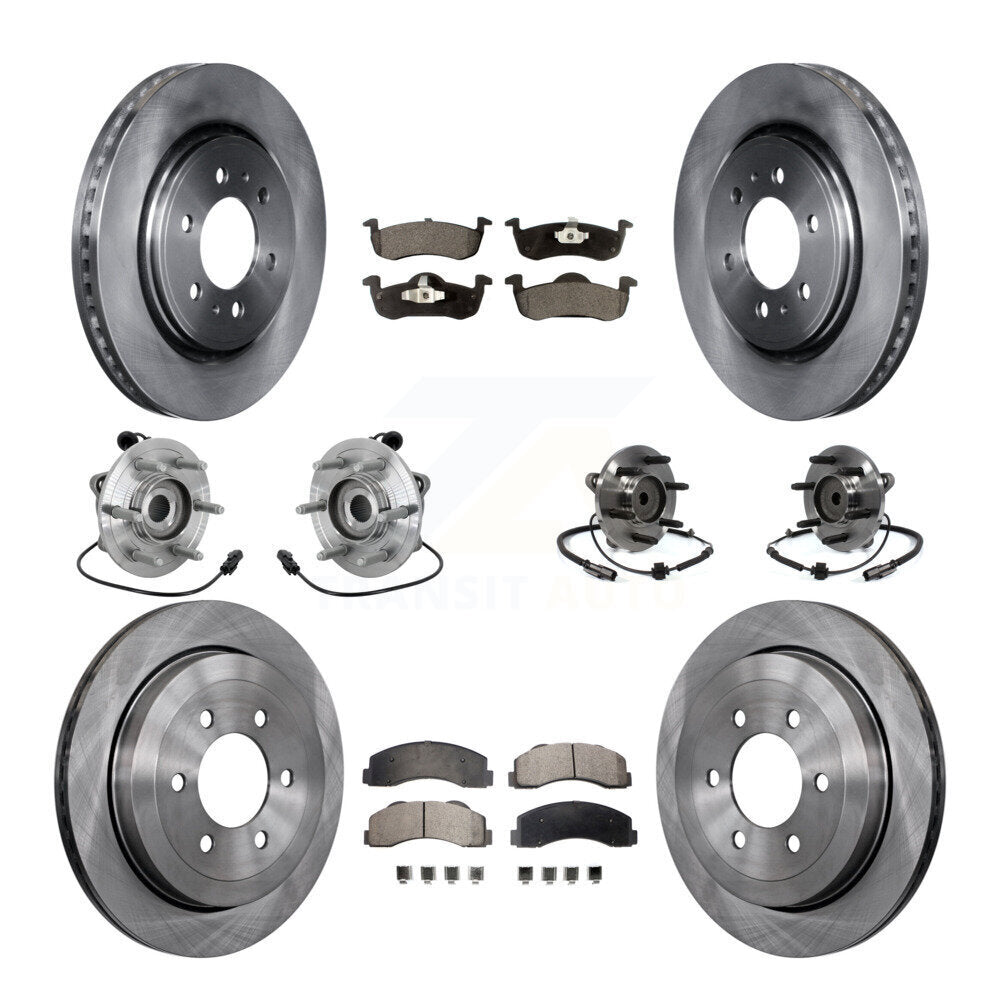 Front Rear Hub Bearing Brake Rotor & Pad Kit (10Pc) For Ford Expedition Lincoln Navigator KBB-132524
