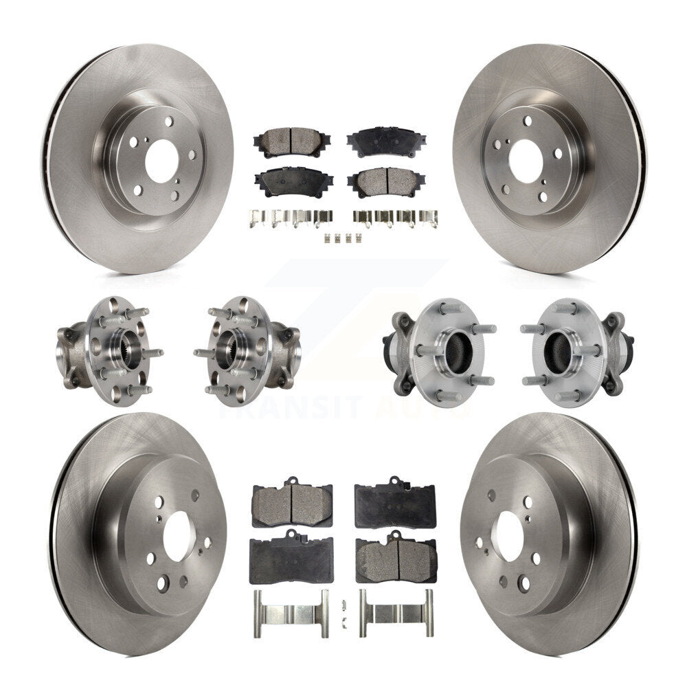 Front Rear Hub Bearing Disc Brake Rotors And Pads Kit (10Pc) For Lexus IS300 IS350 IS200t KBB-132530