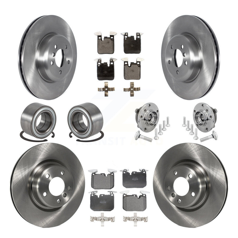 Front Rear Hub Bearings Disc Brake Rotors And Pads Shoes Kit (10Pc) For BMW M240i xDrive KBB-132549