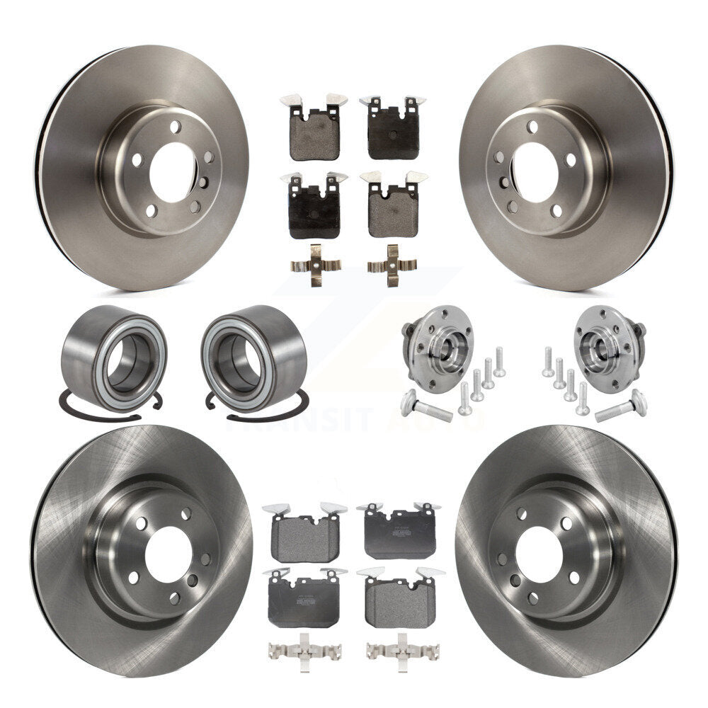 Front Rear Hub Bearings Disc Brake Rotors And Pads Shoes Kit (10Pc) For BMW M240i xDrive KBB-132550
