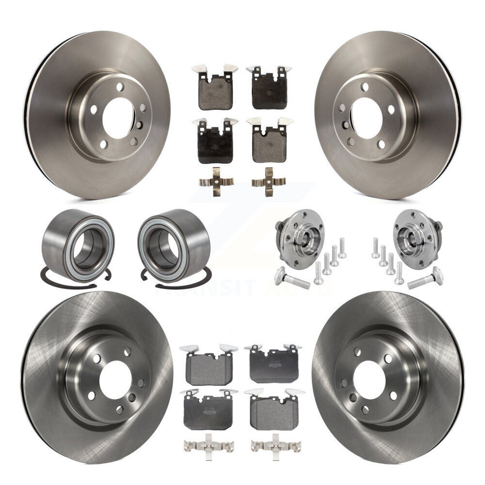 Front Rear Hub Bearings Disc Brake Rotors And Pads Shoes Kit (10Pc) For BMW M240i xDrive KBB-132550