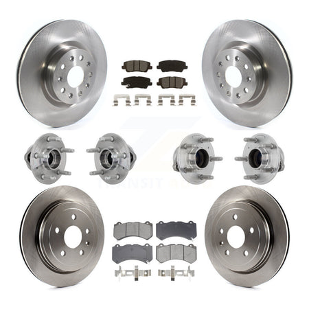 Front Rear Hub Bearing Disc Brake Rotor And Semi-Metallic Pad Kit (10Pc) For Cadillac CTS KBB-132555
